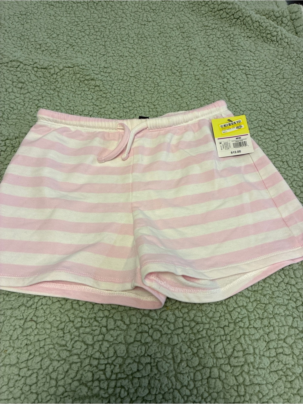 Striped Pink and White Women’s Lounge Shorts girls size M (8)